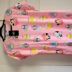 Cute Cat Coffee nightshirt sz XXL-M fit